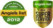 Angie's List Super Service Award for Secure Restoration's water damage restoration, fire damage restoration, and mold remediation services in Stuart (2012-2013)