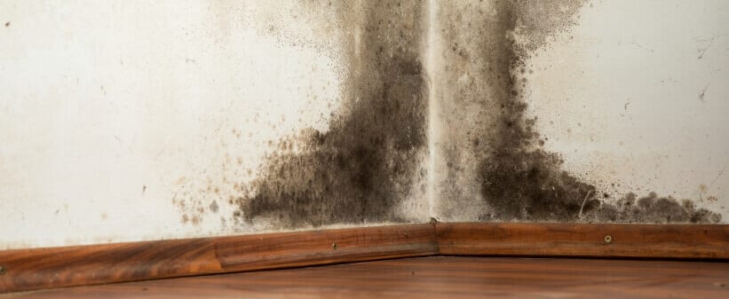 mold remediation for black mold on a wall.